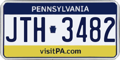 PA license plate JTH3482