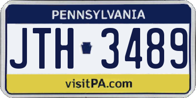 PA license plate JTH3489