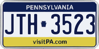 PA license plate JTH3523