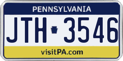PA license plate JTH3546