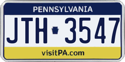 PA license plate JTH3547