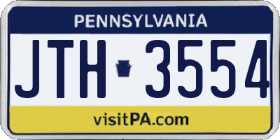 PA license plate JTH3554