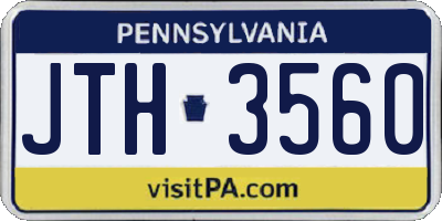 PA license plate JTH3560