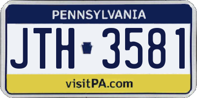 PA license plate JTH3581