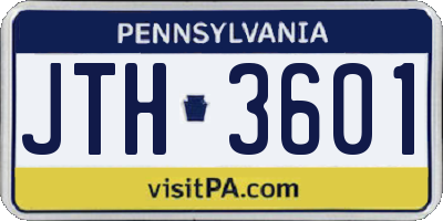 PA license plate JTH3601
