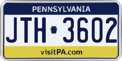 PA license plate JTH3602