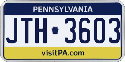 PA license plate JTH3603