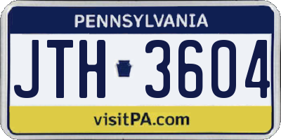 PA license plate JTH3604