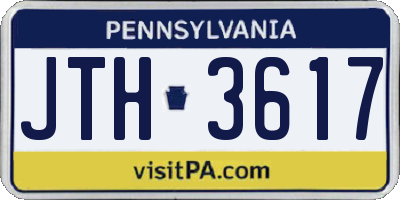 PA license plate JTH3617