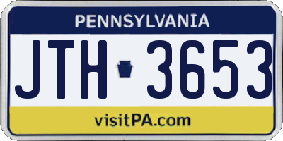 PA license plate JTH3653