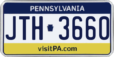 PA license plate JTH3660