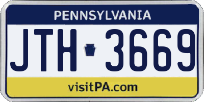 PA license plate JTH3669