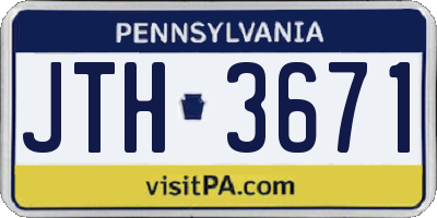 PA license plate JTH3671