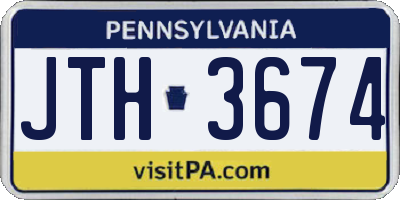 PA license plate JTH3674