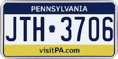 PA license plate JTH3706