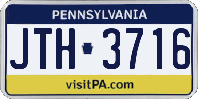 PA license plate JTH3716