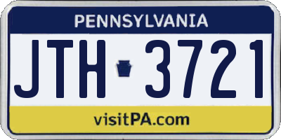 PA license plate JTH3721