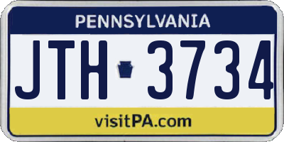 PA license plate JTH3734