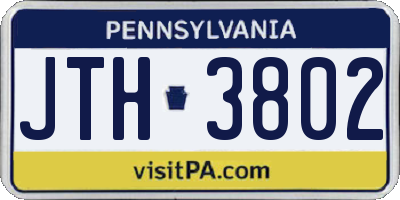 PA license plate JTH3802