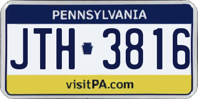 PA license plate JTH3816