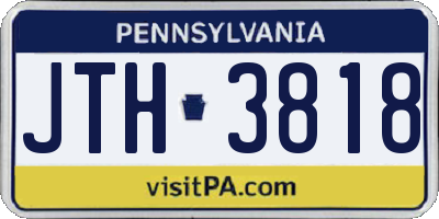 PA license plate JTH3818