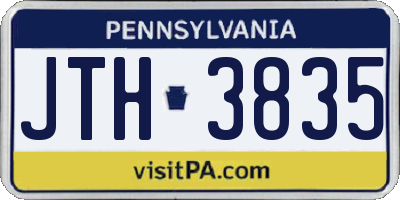 PA license plate JTH3835