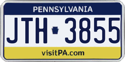 PA license plate JTH3855