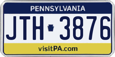 PA license plate JTH3876