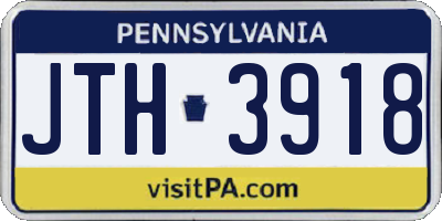 PA license plate JTH3918