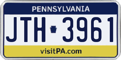 PA license plate JTH3961