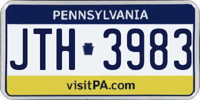PA license plate JTH3983