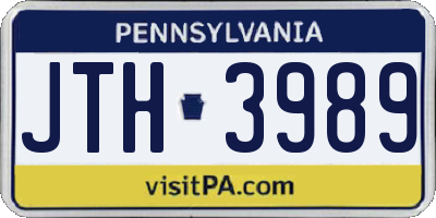 PA license plate JTH3989