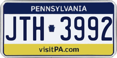 PA license plate JTH3992