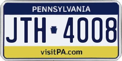PA license plate JTH4008