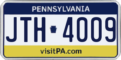 PA license plate JTH4009