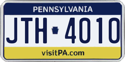 PA license plate JTH4010