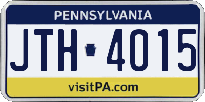 PA license plate JTH4015