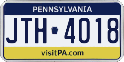 PA license plate JTH4018