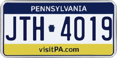 PA license plate JTH4019