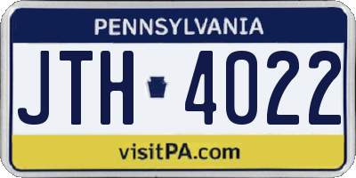PA license plate JTH4022