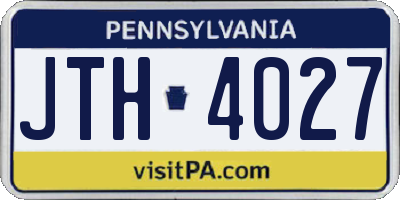 PA license plate JTH4027