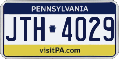 PA license plate JTH4029
