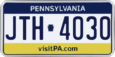 PA license plate JTH4030