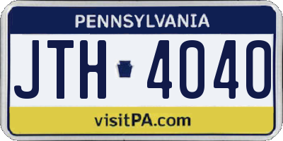PA license plate JTH4040