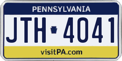 PA license plate JTH4041