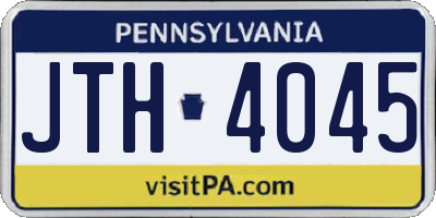 PA license plate JTH4045