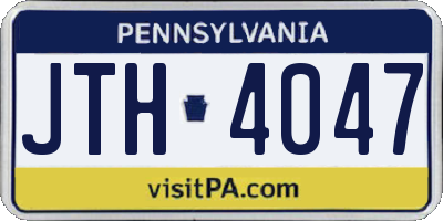 PA license plate JTH4047