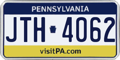PA license plate JTH4062