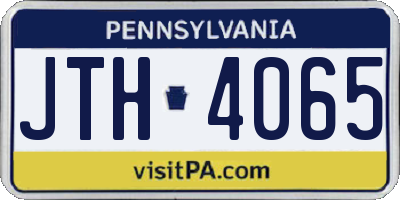 PA license plate JTH4065