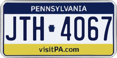 PA license plate JTH4067